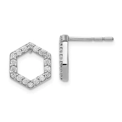 Diamond2deal 1/2 Ct Lab Grown Diamond Hexagon Stud Earrings 14k Gold Vs, D-e In Yellow