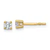 Diamond2deal 1/4 Ct Round Cut Lab Grown Diamond Stud Earrings 14k Yellow Gold Vs, D-e In White