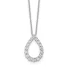 Diamond2deal 14k 1 Ct Lab Grown Diamond Teardrop Pendant Necklace 18" In White