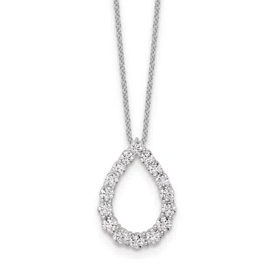 Diamond2deal 14k 1 Ct Lab Grown Diamond Teardrop Pendant Necklace 18" In White