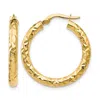Diamond2deal 14k Foreverlite Polished And Textured Hoop Earrings In Gold