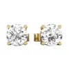 Diamond2deal 14k Gold 0.25ct Round Lab Grown Diamond Solitaire Stud Earrings In White