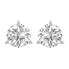 Diamond2deal 14k Gold 0.30ct Round Lab Grown Diamond Stud Earrings 3 Prong In White
