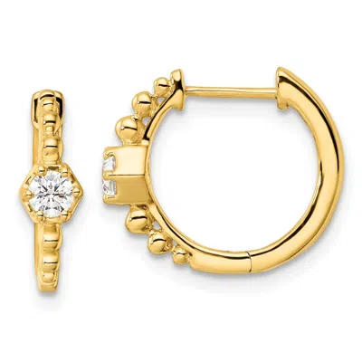 Diamond2deal 14k Gold 0.28 Ct Lab Grown Diamond Hinged Hoop Earrings Vs Clarity, D-e Color In White
