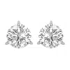Diamond2deal 14k Gold 0.30ct Round Lab Grown Diamond Stud Earrings 3 Prong In White