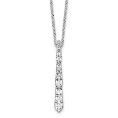 Diamond2deal 14k Gold 0.40 Ct Lab Grown Diamond Vertical Slide Pendant Necklace 18" In Metallic