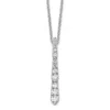 Diamond2deal 14k Gold 0.40 Ct Lab Grown Diamond Vertical Slide Pendant Necklace 18" In White