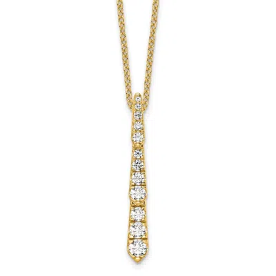 Diamond2deal 14k Gold 0.40 Ct Lab Grown Diamond Vertical Slide Pendant Necklace 18" In Green