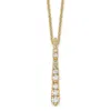 Diamond2deal 14k Gold 0.40 Ct Lab Grown Diamond Vertical Slide Pendant Necklace 18" In Yellow