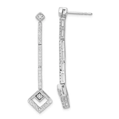 Diamond2deal 14k Gold 0.55 Ct Lab Grown Diamond Dangle Earrings Vs Clarity, G-h Color In Yellow