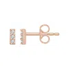 Diamond2deal 14k Gold .05ct Lab-grown Diamond Bar Stud Earrings Clarity Si, Color G-h In Pink
