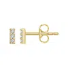 Diamond2deal 14k Gold .05ct Lab-grown Diamond Bar Stud Earrings Clarity Si, Color G-h In Yellow