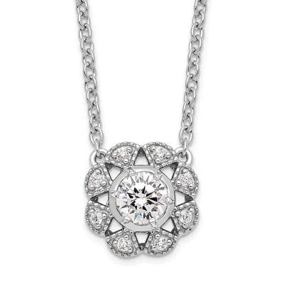Diamond2deal 14k Gold 0.60 Ct Lab Grown Diamond Pendant Necklace 18" Clarity Vs, Color D-e In White