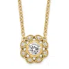 Diamond2deal 14k Gold 0.60 Ct Lab Grown Diamond Pendant Necklace 18" Clarity Vs, Color D-e In Yellow