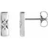 Diamond2deal 14k Gold .07ct Lab-grown Diamond Bar Stud Earrings Clarity Si, Color G-h In White