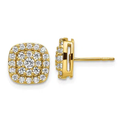 Diamond2deal 14k Gold 0.88 Ct Lab Grown Diamond Squared Halo Stud Earrings Vs Clarity, G-h Color In White