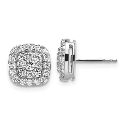 Diamond2deal 14k Gold 0.88 Ct Lab Grown Diamond Squared Halo Stud Earrings Vs Clarity, G-h Color In Yellow