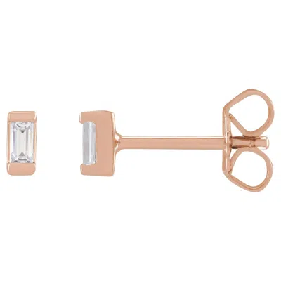 Diamond2deal 14k Gold .08ct Lab-grown Diamond Earrings Clarity Vs, Color G-h In Pink