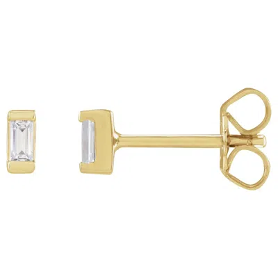 Diamond2deal 14k Gold .08ct Lab-grown Diamond Earrings Clarity Vs, Color G-h In Yellow
