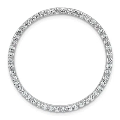 Diamond2deal 14k Gold 1 1/2 Ct Lab Grown Diamond Circle Chain Slide Pendant In White
