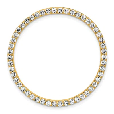 Diamond2deal 14k Gold 1 1/2 Ct Lab Grown Diamond Circle Chain Slide Pendant In Yellow