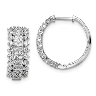 Diamond2deal 14k Gold 1 1/2 Ct Lab Grown Diamond Hinged Hoop Earrings Vs Clarity, G-h Color In Pattern
