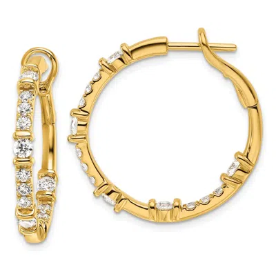 Diamond2deal 14k Gold 1 1/2 Ct Lab Grown Diamond In/out Hoop Earrings Vs Clarity, G-h Color In White