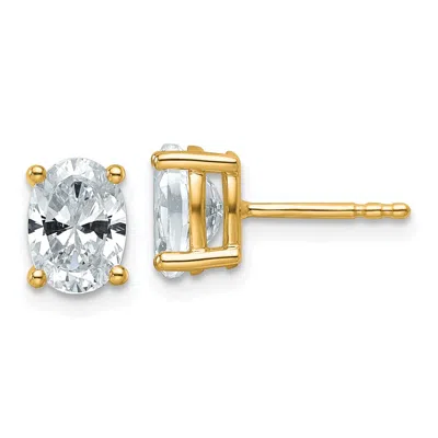 Diamond2deal 14k Gold 1 1/2 Ct Oval Lab Grown Diamond Stud Earrings Vs Clarity, G-h Color In White