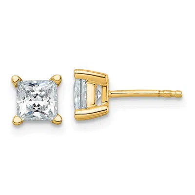 Diamond2deal 14k Gold 1 1/2 Ct Princess Lab Grown Diamond Stud Earrings Vs Clarity, D-e Color In White
