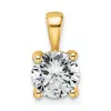 Diamond2deal 14k Gold 1 1/2 Ct Round Lab Grown Diamond Pendant In Yellow