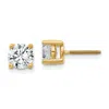 Diamond2deal 14k Gold 1 1/2 Ct Round Lab Grown Diamond Stud Earrings Screw Back Vs Clarity, G-h Color In Yellow