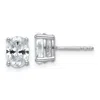 Diamond2deal 14k Gold 1 1/2 Ctw Lab Grown Diamond Oval Stud Earrings In White