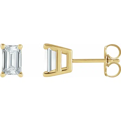 Diamond2deal 14k Gold 1 1/2ct Lab-grown Diamond Earrings Clarity Si, Color G-h In Yellow