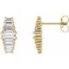 Diamond2deal 14k Gold 1 1/2ct Lab-grown Diamond Earrings Clarity Si, Color G-h In Yellow