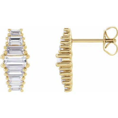 Diamond2deal 14k Gold 1 1/2ct Lab-grown Diamond Earrings Clarity Si, Color G-h In Yellow