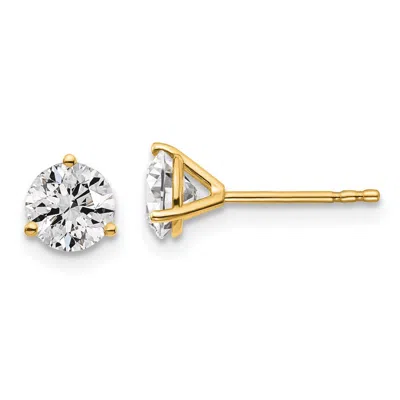 Diamond2deal 14k Gold 1 1/4 Ctw Lab Grown Diamond Stud Earrings In Yellow