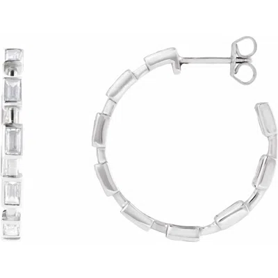 Diamond2deal 14k Gold 1 1/4ct Lab-grown Diamond Hoop Earrings Clarity Si, Color G-h In White