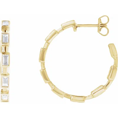Diamond2deal 14k Gold 1 1/4ct Lab-grown Diamond Hoop Earrings Clarity Si, Color G-h In Yellow