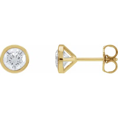 Diamond2deal 14k Gold 1 1/5ct Lab-grown Diamond Cocktail Stud Earrings Clarity Si, Color G-h In Yellow