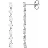 Diamond2deal 14k Gold 1 1/5ct Lab-grown Diamond Dangle Earrings Clarity Si, Color G-h In White