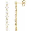 Diamond2deal 14k Gold 1 1/5ct Lab-grown Diamond Dangle Earrings Clarity Si, Color G-h In Yellow