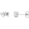 Diamond2deal 14k Gold 1 1/6ct Lab-grown Diamond Two-stone Stud Earrings Clarity Si, Color G-h In White
