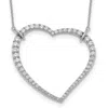 Diamond2deal 14k Gold 1 3/4 Ct Lab Grown Diamond Open Heart Necklace 18" Clarity Vs, Color D-e In White