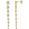 Diamond2deal 14k Gold 1 3/4ct Lab-grown Diamond Earrings Clarity Si, Color G-h In Yellow