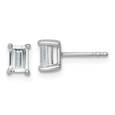 Diamond2deal 14k Gold 1 Ct Emerald Lab Grown Diamond Stud Earrings Vs Clarity, D-e Color In Yellow