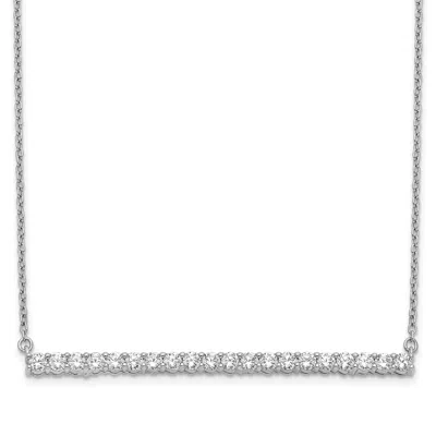 Diamond2deal 14k Gold 1 Ct Lab Grown Diamond Bar Pendant Necklace Clarity Vs, Color G-h In White