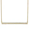 Diamond2deal 14k Gold 1 Ct Lab Grown Diamond Bar Pendant Necklace Clarity Vs, Color G-h In Yellow