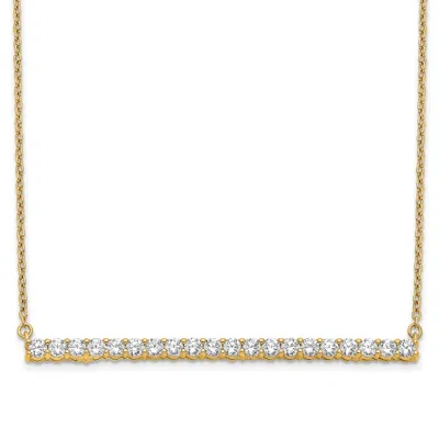 Diamond2deal 14k Gold 1 Ct Lab Grown Diamond Bar Pendant Necklace Clarity Vs, Color G-h In Yellow