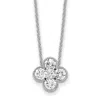 Diamond2deal 14k Gold 1 Ct Lab Grown Diamond Bloom Floral Pendant Necklace 18" In White