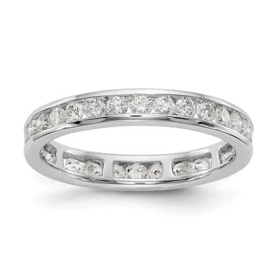 Diamond2deal 14k Gold 1 Ct Lab Grown Diamond Channel Set Eternity Band Ring In Silver